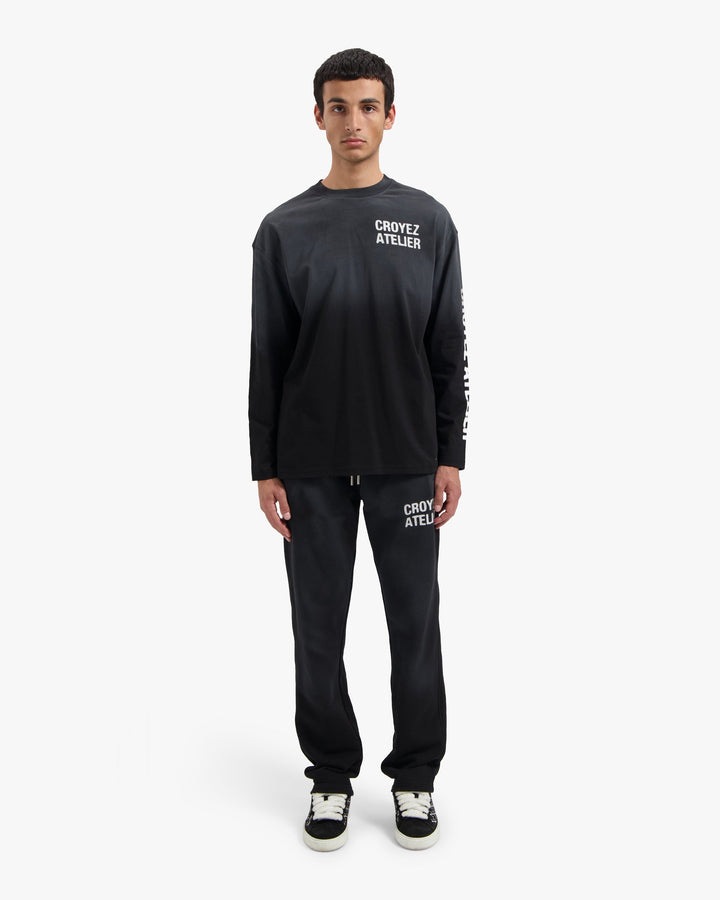 CROYEZ SPRAYED ATELIER LONGSLEEVE T-SHIRT | BLACK