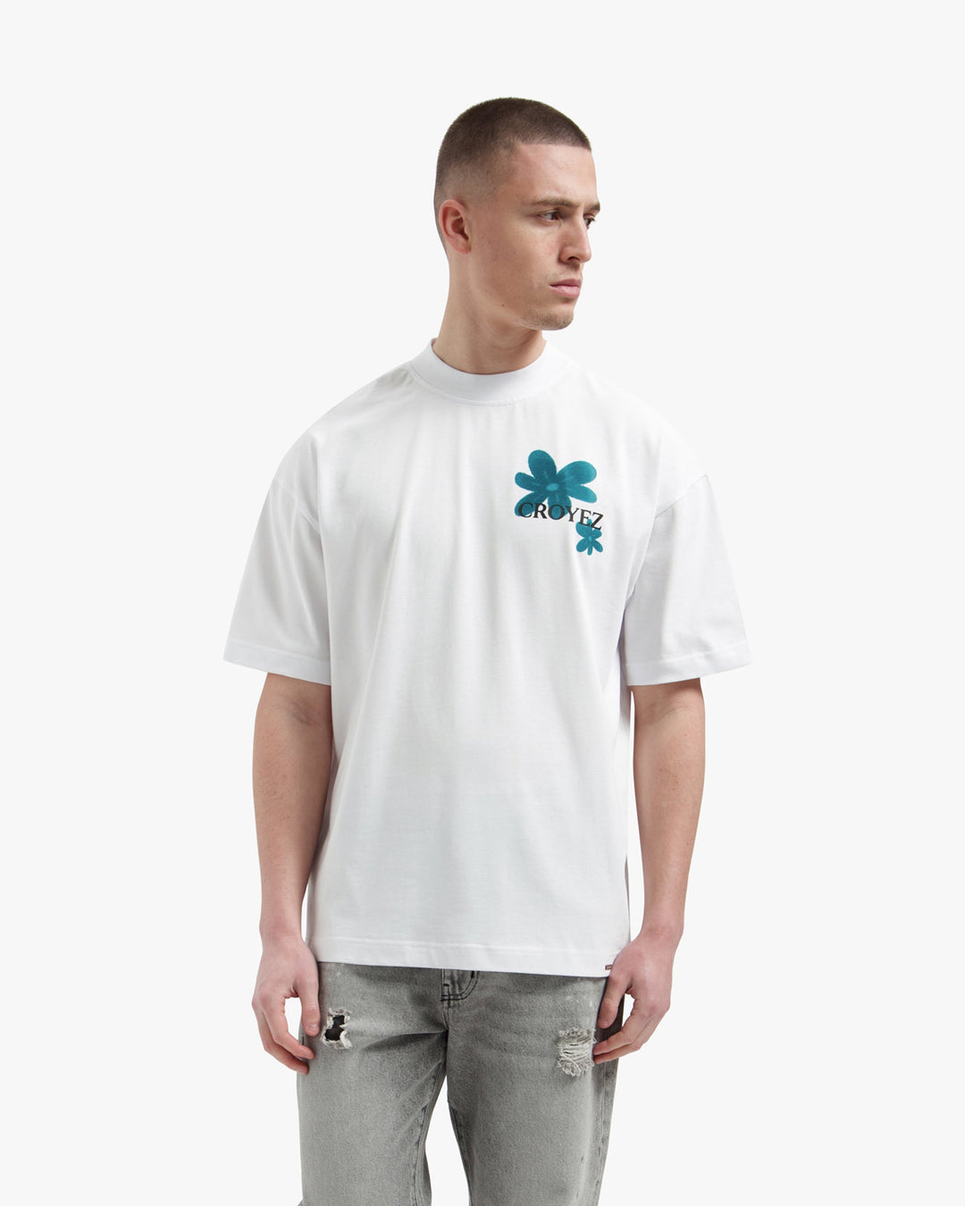 Croyez Botanique T-Shirt | White/Dark Teal