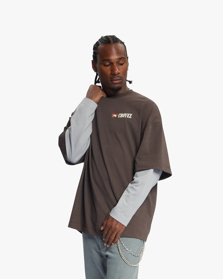 Croyez Montagne Double Sleeve Shirt | Brown