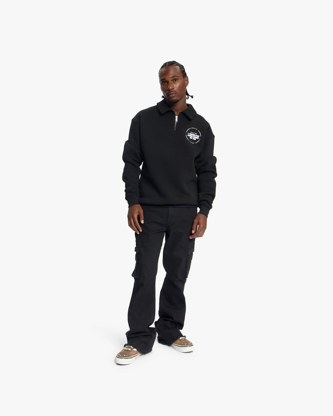 Croyez Le Galerie D'Art Half-Zip Sweater | Black