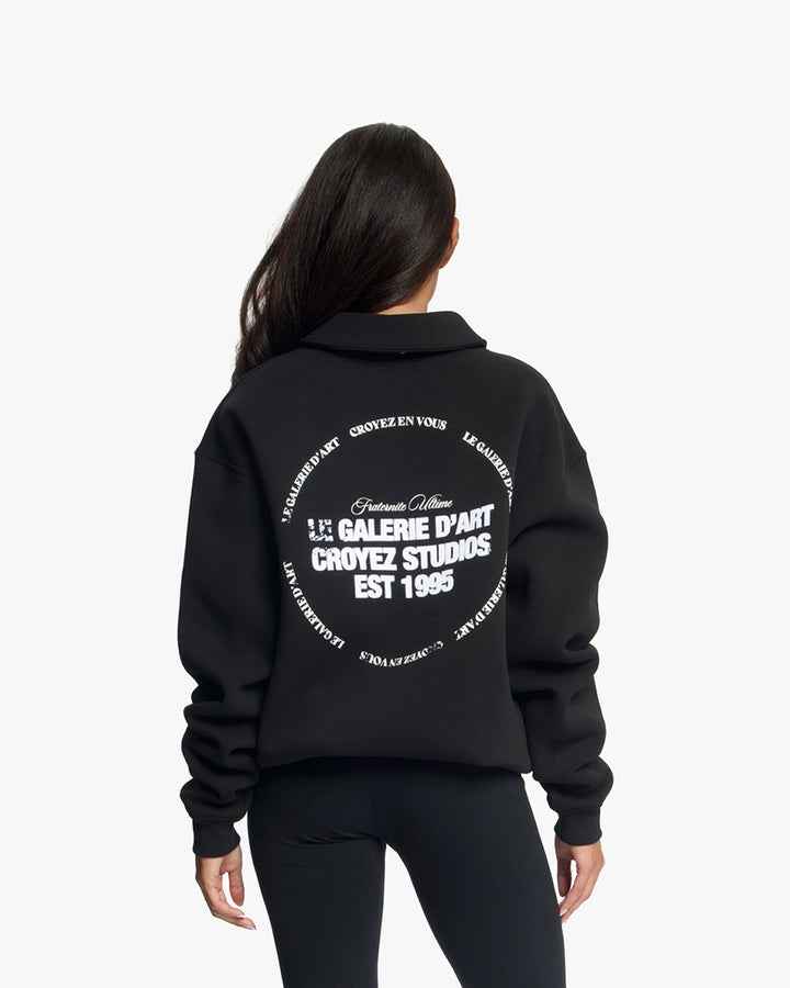 Croyez Le Galerie D'Art Half-Zip Sweater | Black