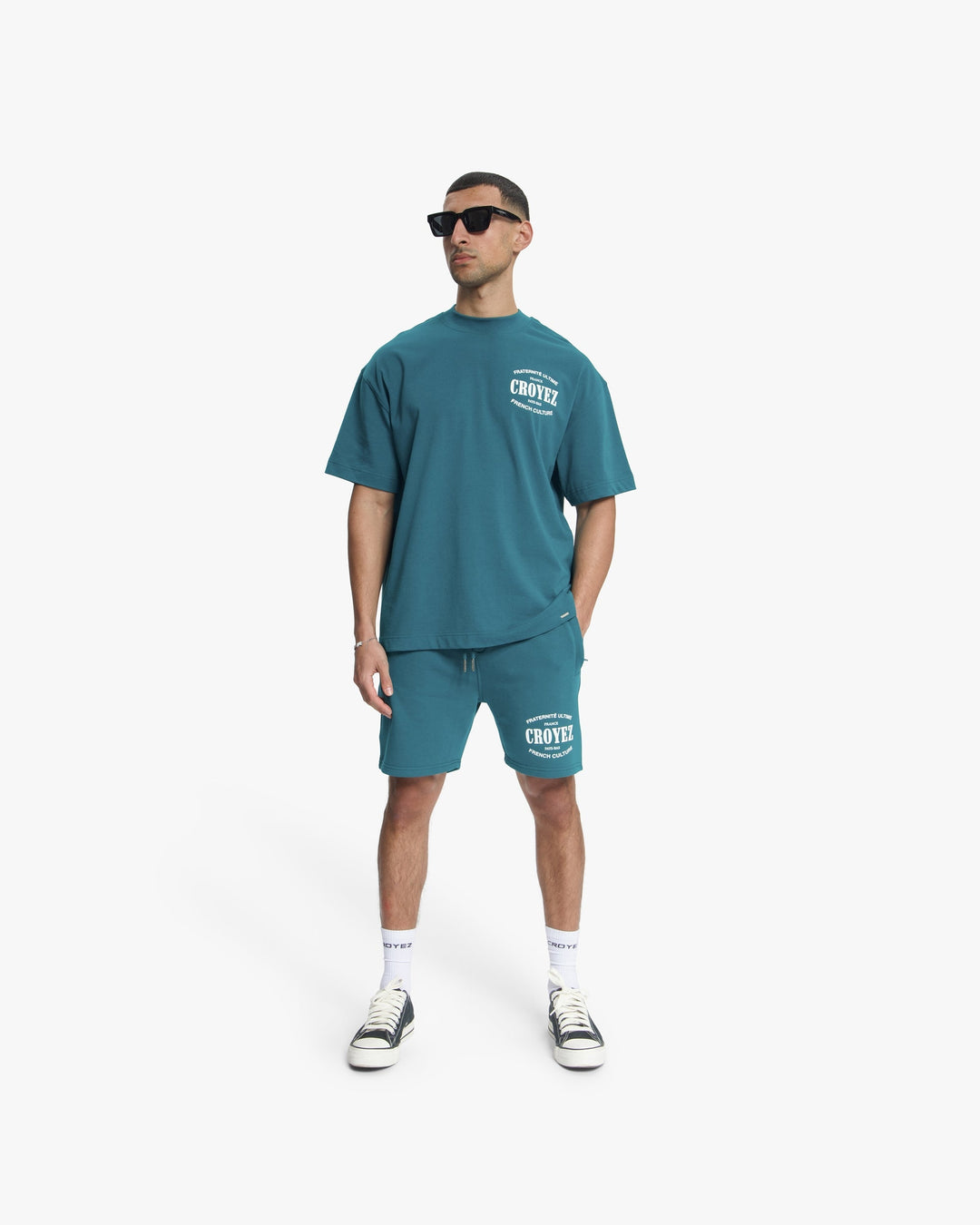 Croyez Stamp Shorts | Dark Teal