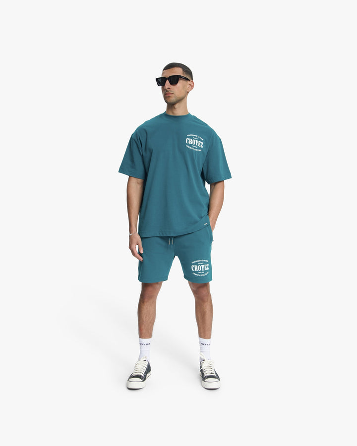 Croyez Stamp Shorts | Dark Teal