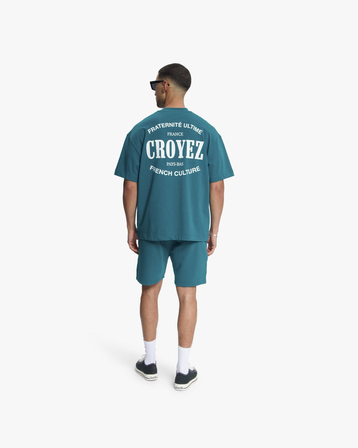 Croyez Stamp Shorts | Dark Teal