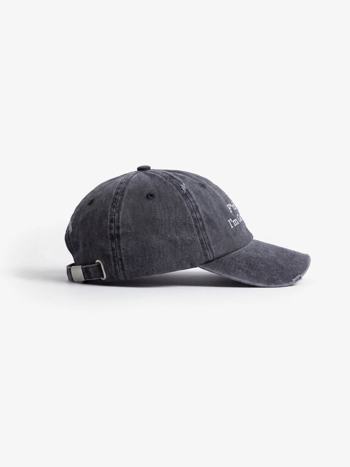 “F*ck Off I'm Gardening” Cap Distressed - Washed Charcoal