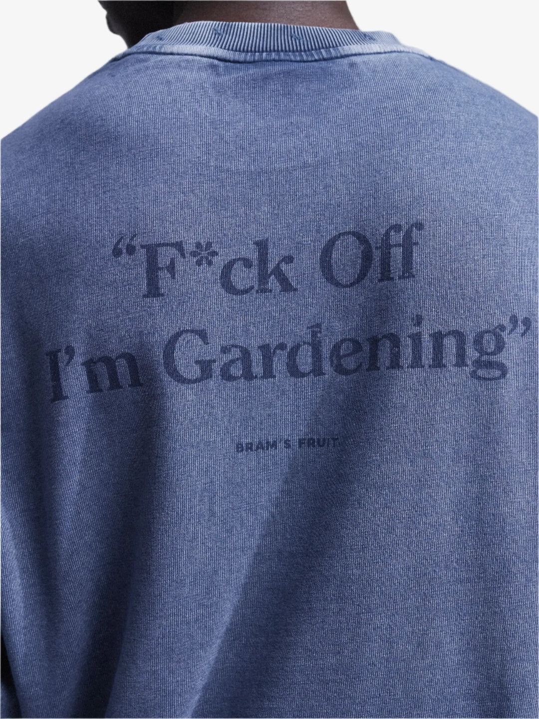 Distressed "F*ck Off I'm Gardening" Longsleeve - Washed Midnight Blue
