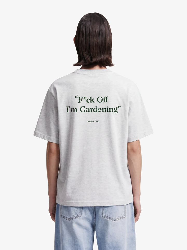 Distressed “F*ck Off I'm Gardening” T-shirt - Grey Melange